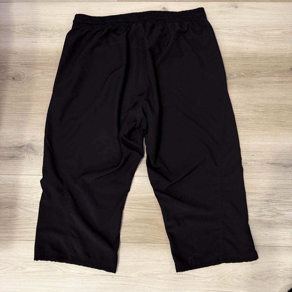 RBX Active Women's 1X Size Fashion Black Drawstring Lightweight Cargo Capri Pant - Picture 3 of 5
